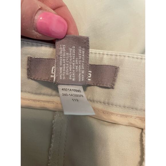 Chicos Women Cropped Cotton Pants XL Cream Straight Leg Coastal Comfort Neutral - Picture 9 of 10